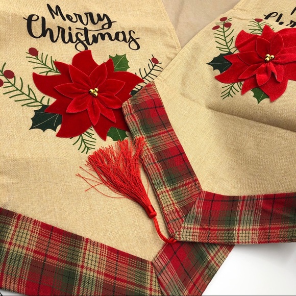 Merry Christmas table runner Cotton 3D patterns - Picture 6 of 9